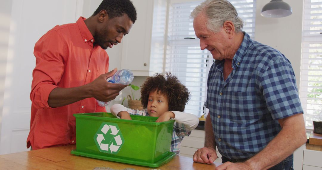 Multi-Generational Family Sorting Recycling in Kitchen - Free Images, Stock Photos and Pictures on Pikwizard.com