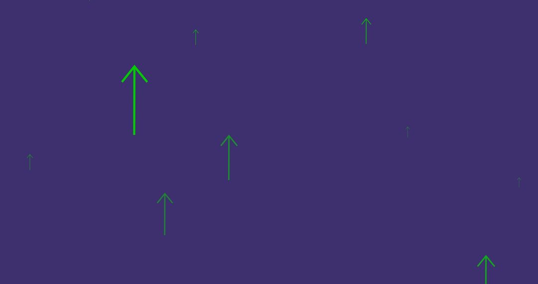 Digital Arrows on Purple Background Indicating Growth