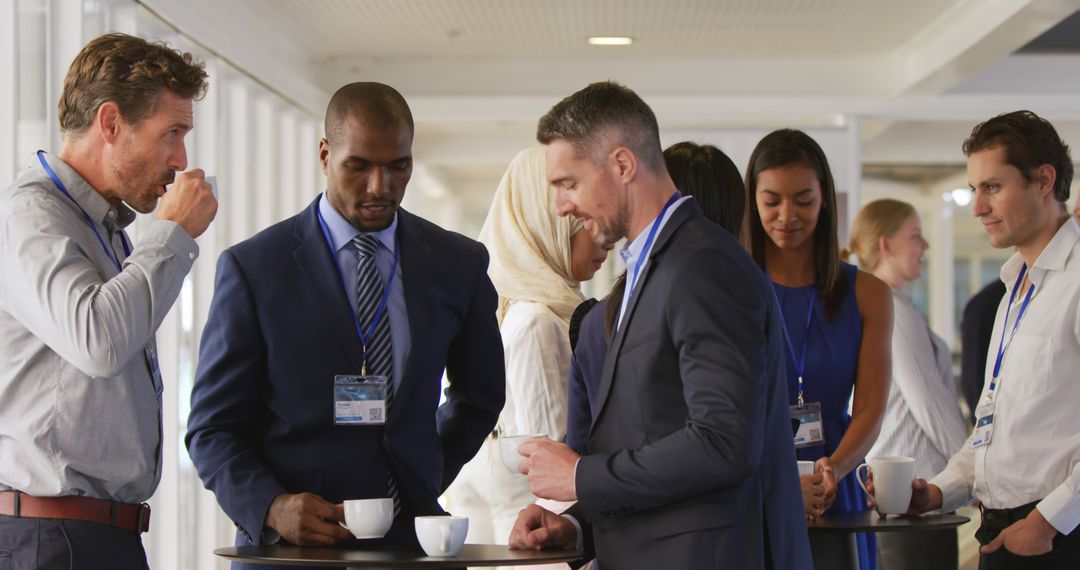 Diverse Business Team Connecting Over Coffee Break