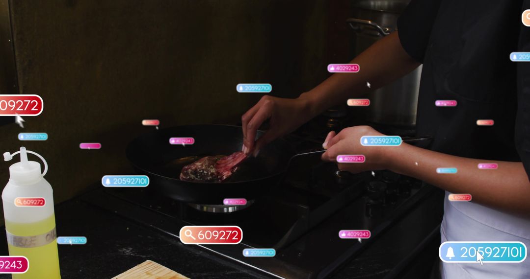 Chef Perfecting Steak Cooking Techniques with Social Media Impact