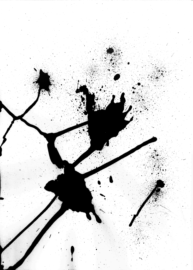 Abstract Ink Stains Pattern on Transparent Background