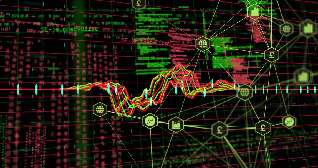 Digital Network Connections Visualization with Data Analysis Graphs