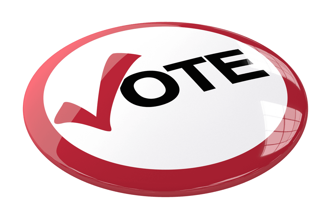 Vote Button Vector Illustration on Transparent Background