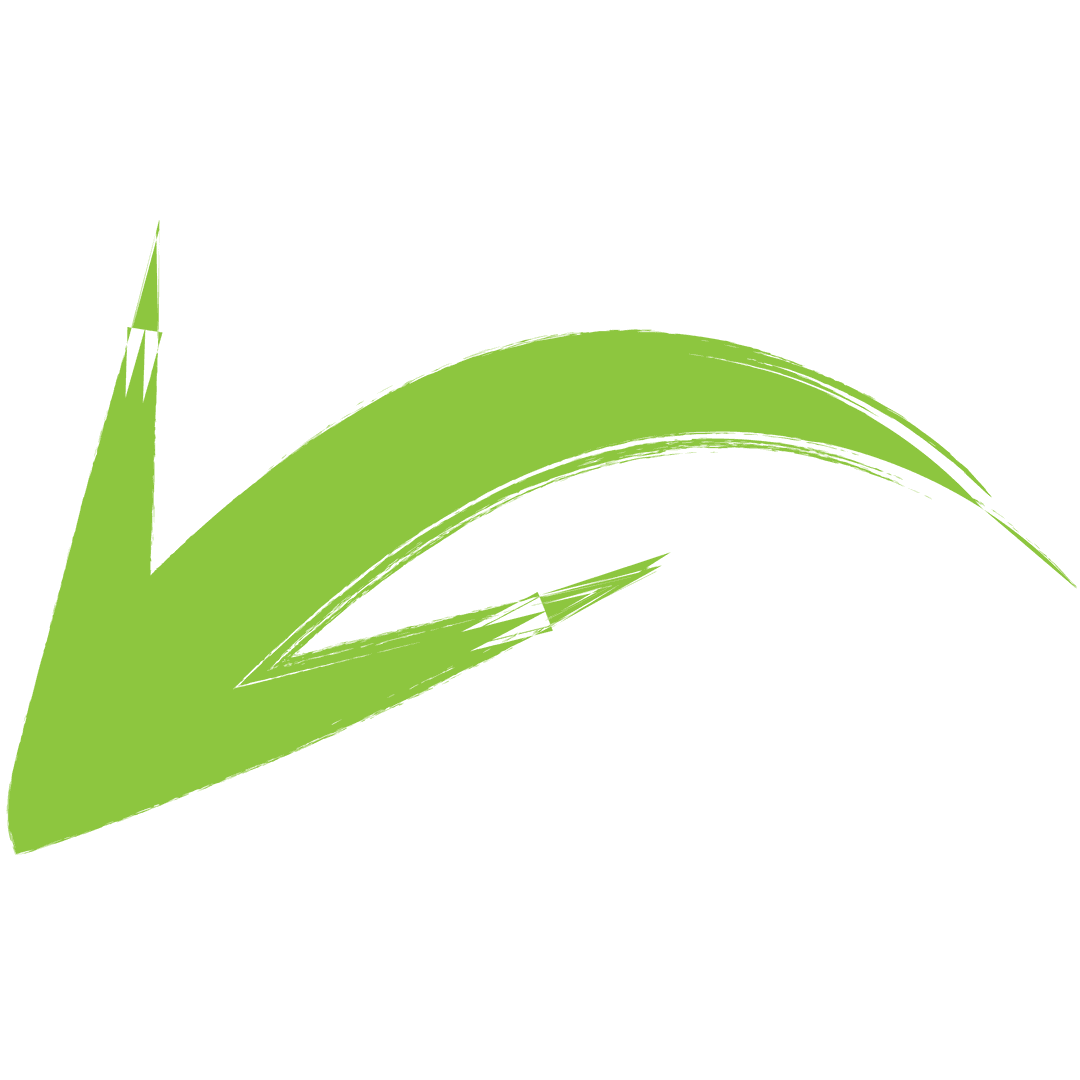 Green Brush Stroke Arrow on Transparent Background