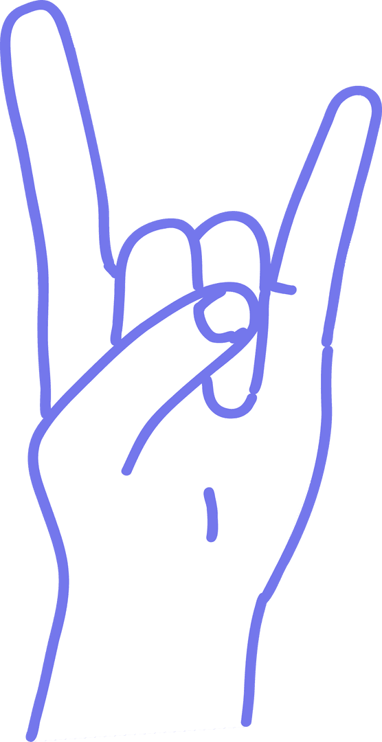 Rock Gesture Hand Icon on Transparent Background