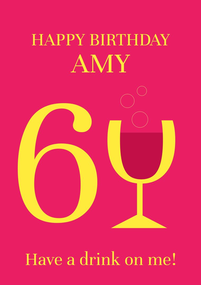 Vibrant 60th Birthday Celebration with Wine Glass Icon - Download Free Stock Templates Pikwizard.com