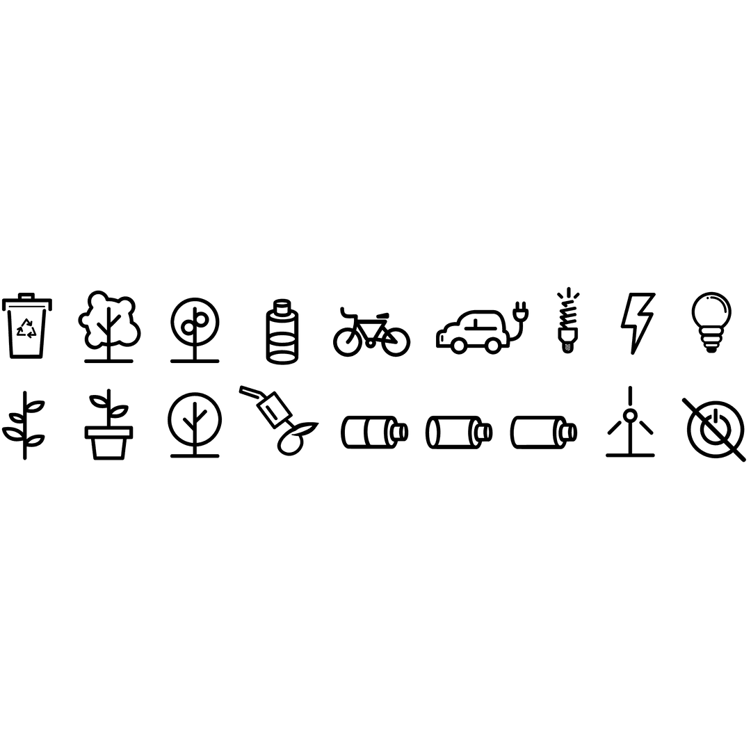 Ecology Icons on Transparent Background Illustration