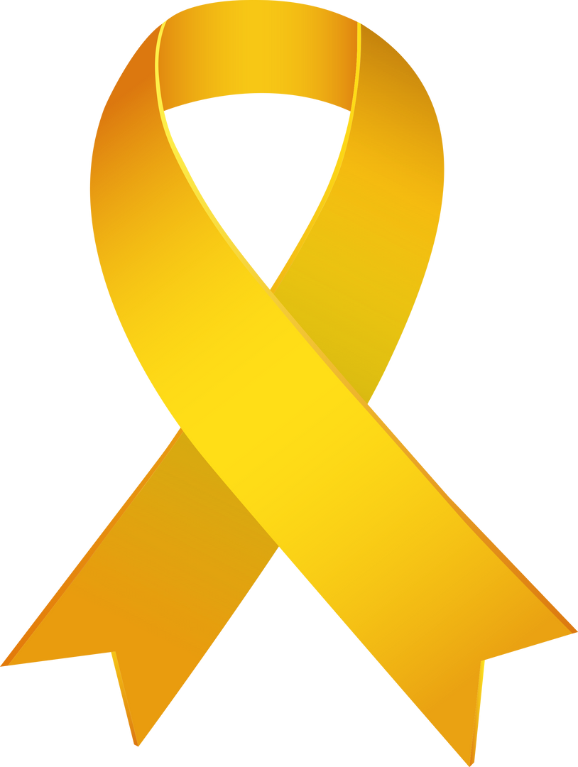 Yellow Ribbon on Transparent Background for Support and Awareness - Download Free Stock Images Pikwizard.com