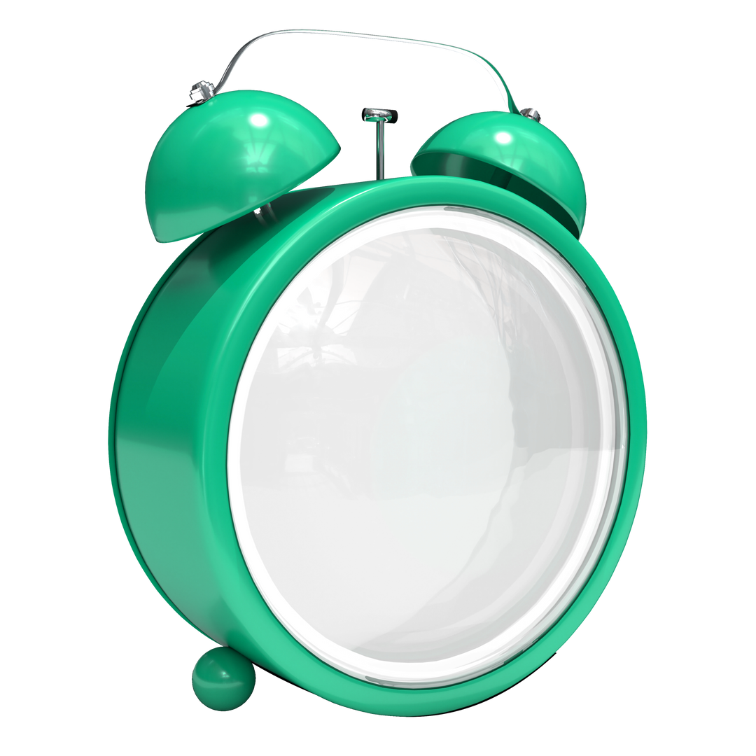 Transparent Green Alarm Clock with Empty Face - Download Free Stock Images Pikwizard.com