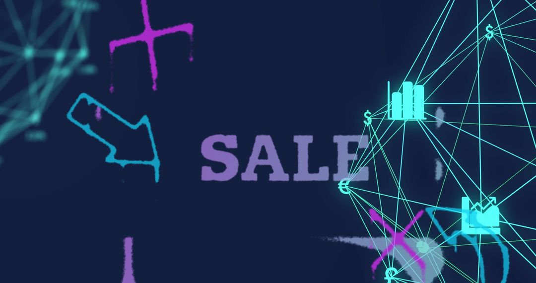 Futuristic Digital Sale Concept with Network Graphics