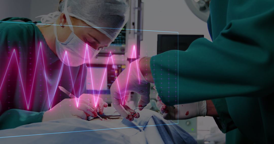 Innovative Surgical Operation Displaying Heart Rate