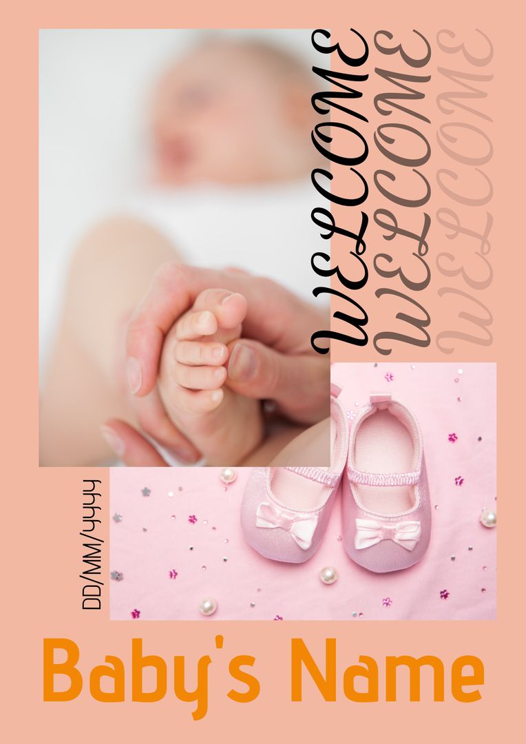 Newborn Welcome: Tiny Hands and Shoes for Baby Announcements