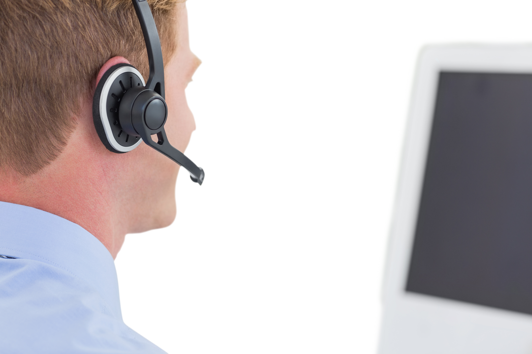 Customer Service Agent with Headset on Transparent Background - Download Free Stock Images Pikwizard.com