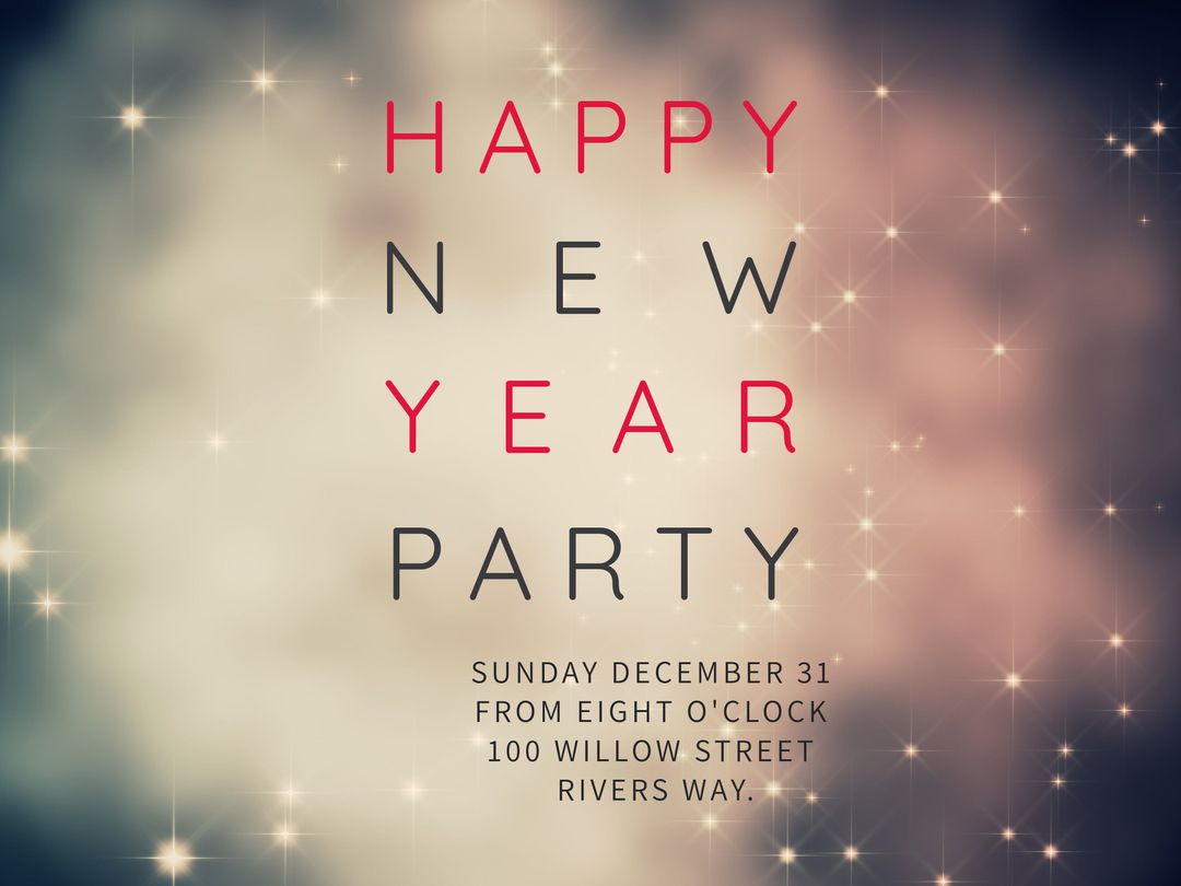 Elegant New Year Party Invitation Template with Festive Typography