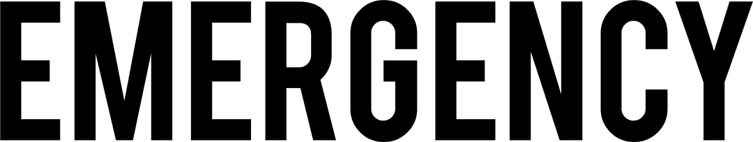 Emergency Text Design on Transparent Background for Healthcare Use