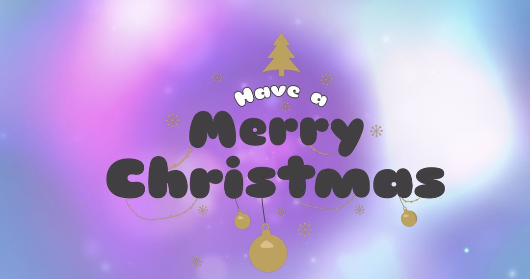 Festive Merry Christmas Text with Decorative Elements
