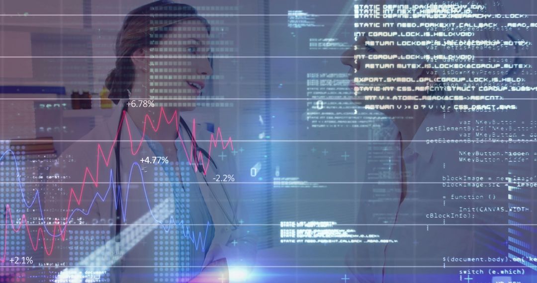 Doctor Analyzing Data with Digital Health Innovation