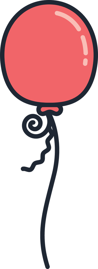 Red Balloon Icon on Transparent Background for Celebrations