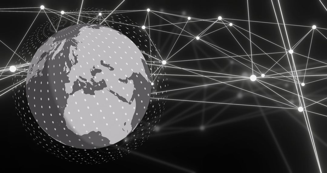 Global Network Connection with Digital Data Visualization