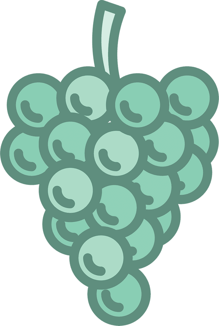 Transparent Green Grapes Clipart on White Background