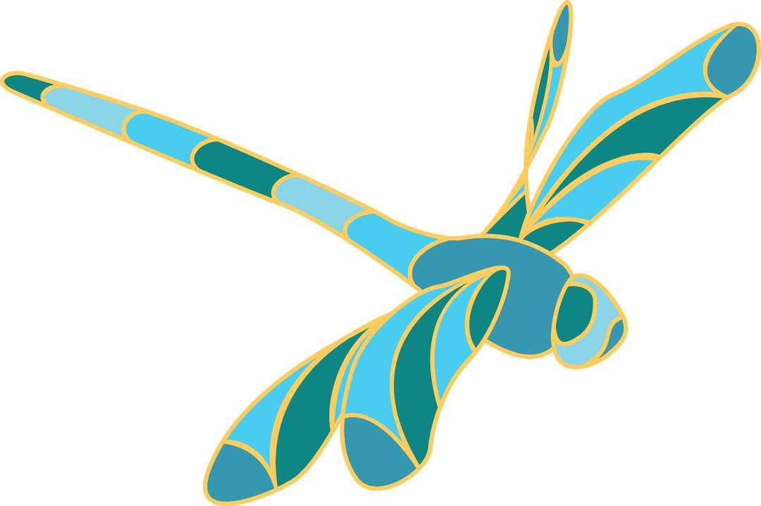Colorful Abstract Dragonfly Illustration with Transparent Background