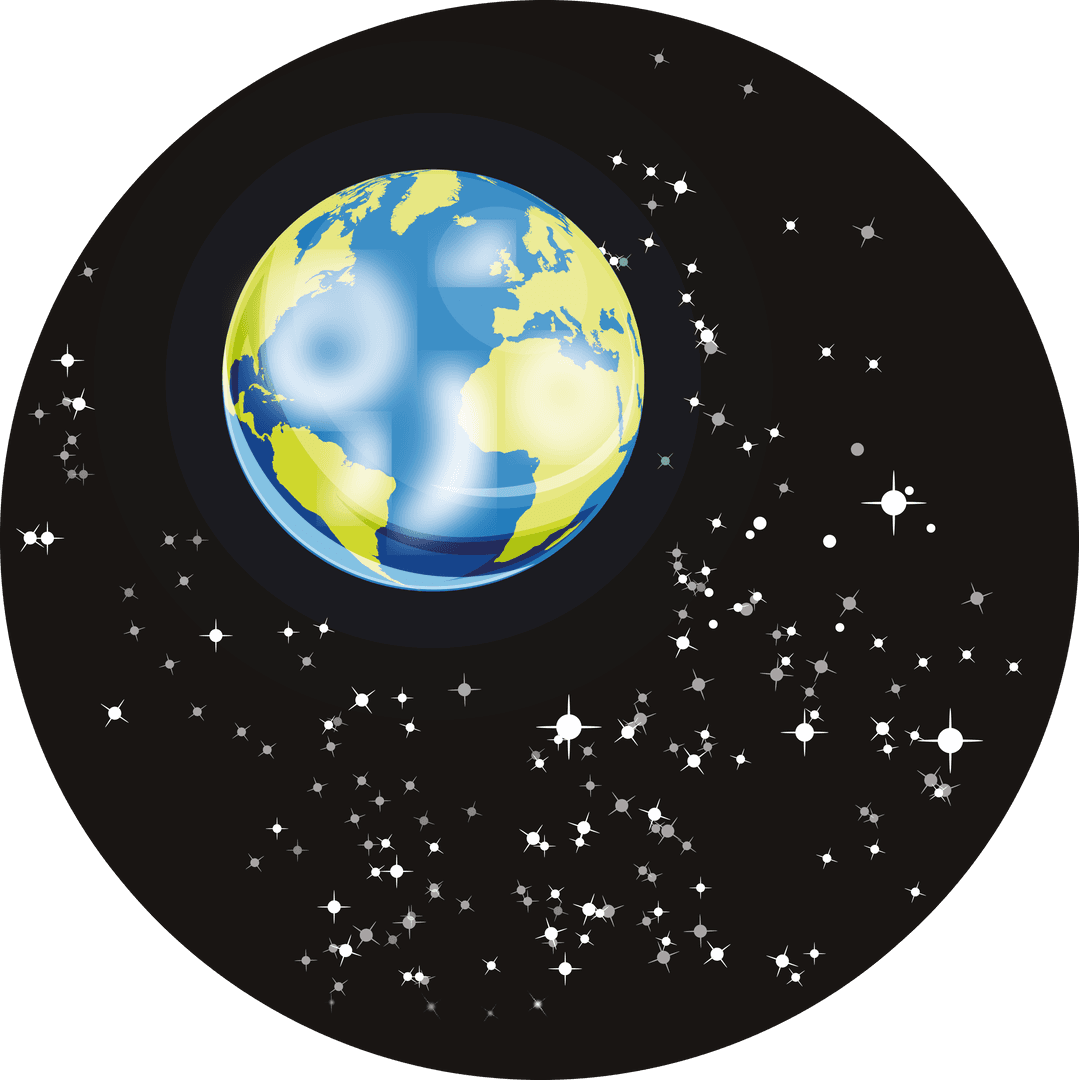 Transparent Vector Illustration of Globe in Starry Space