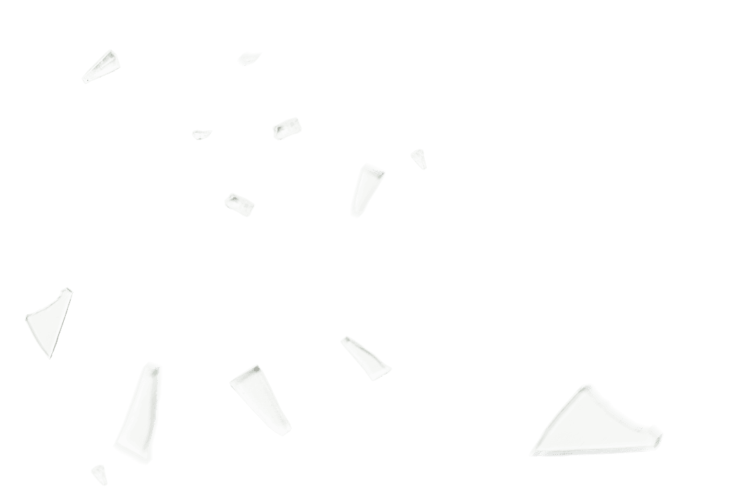 Glass Shards Scattered on Transparent Surface for Design Overlay