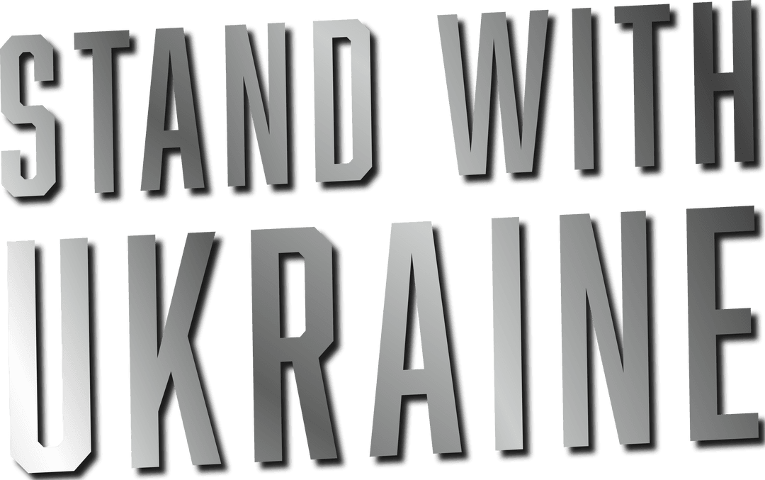 Transparent Stand with Ukraine Text Banner for Solidarity