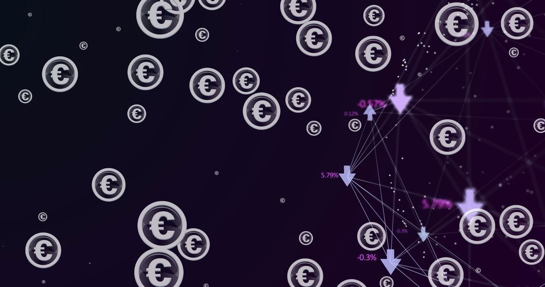 Digital Euro Currency Network Illustration