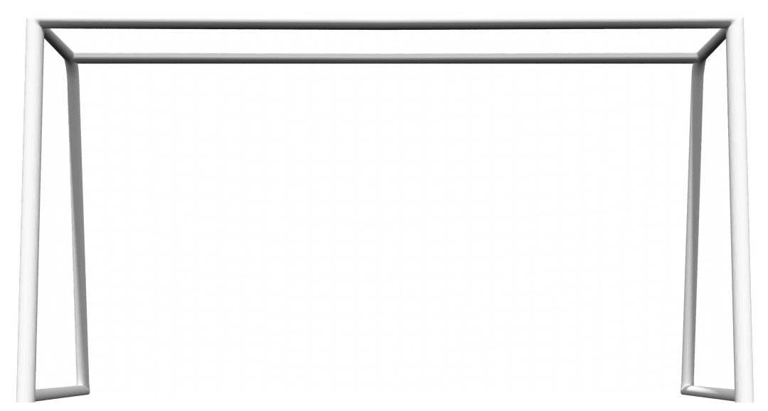 Digital Illustration of White Soccer Goal on Transparent Background