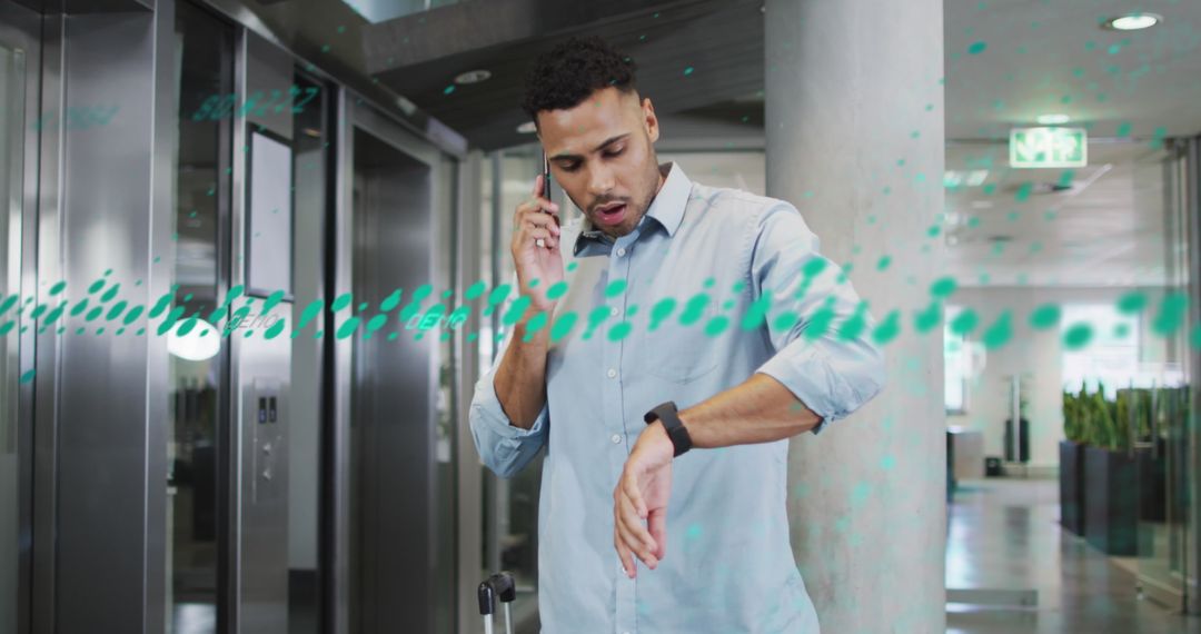 Innovative Businessman Managing Tasks with Technology