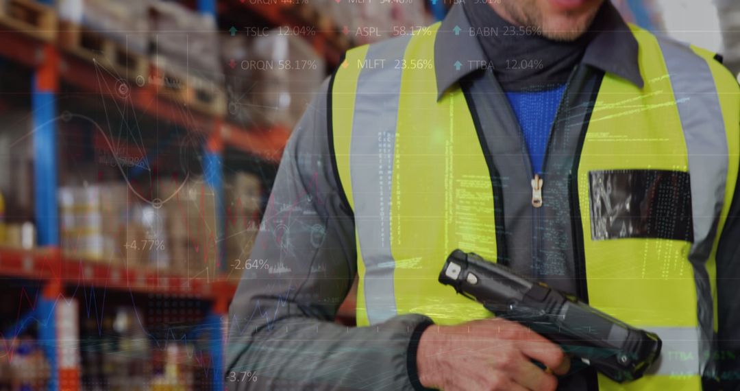 Security Guard with Firearm Performing Inventory in Warehouse - Free Images, Stock Photos and Pictures on Pikwizard.com