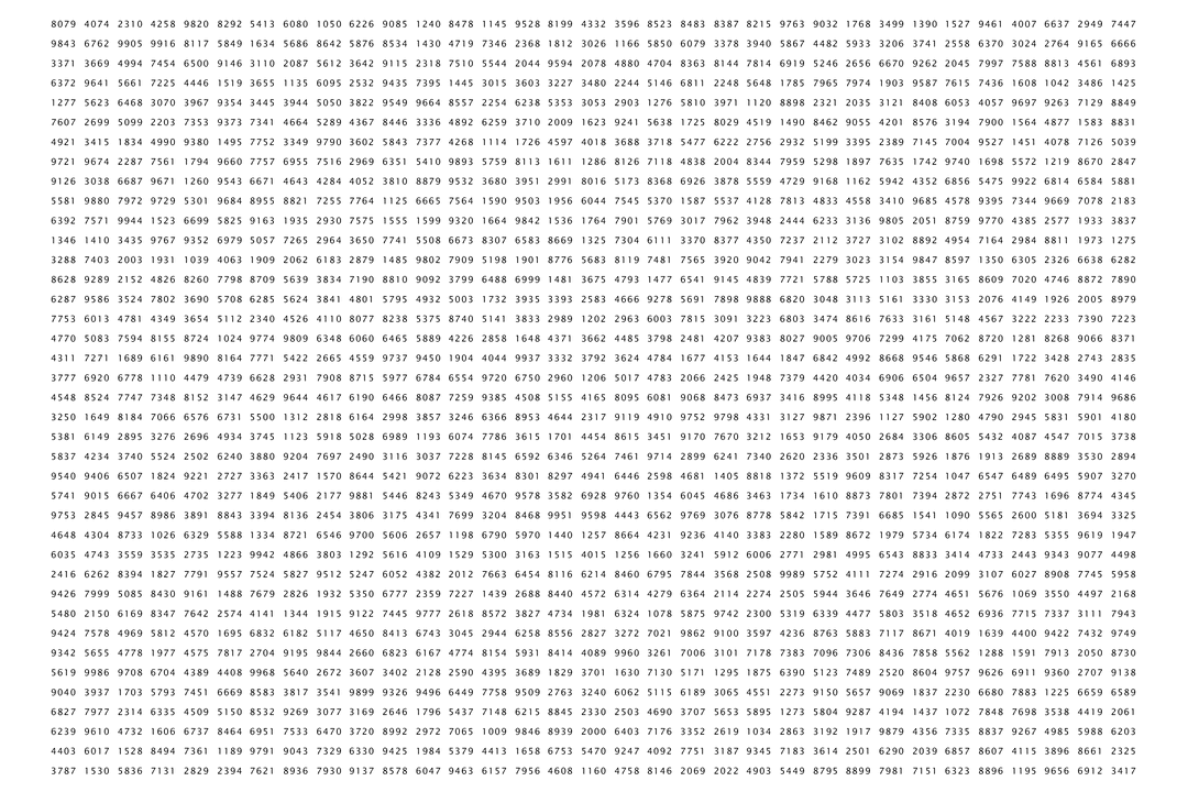 Black Number Pattern on Transparent Background