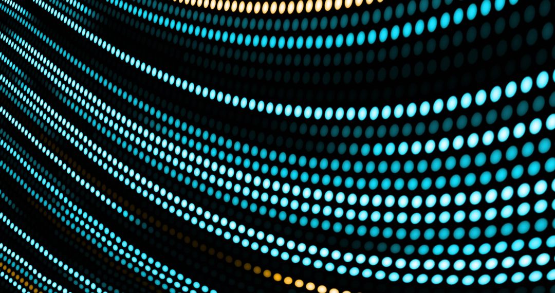 Hypnotic Blue and Yellow Dotted Light Trails in Motion