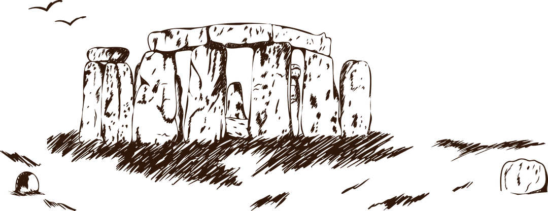 Stonehenge Sketch with Transparent Background Illustrating Heritage