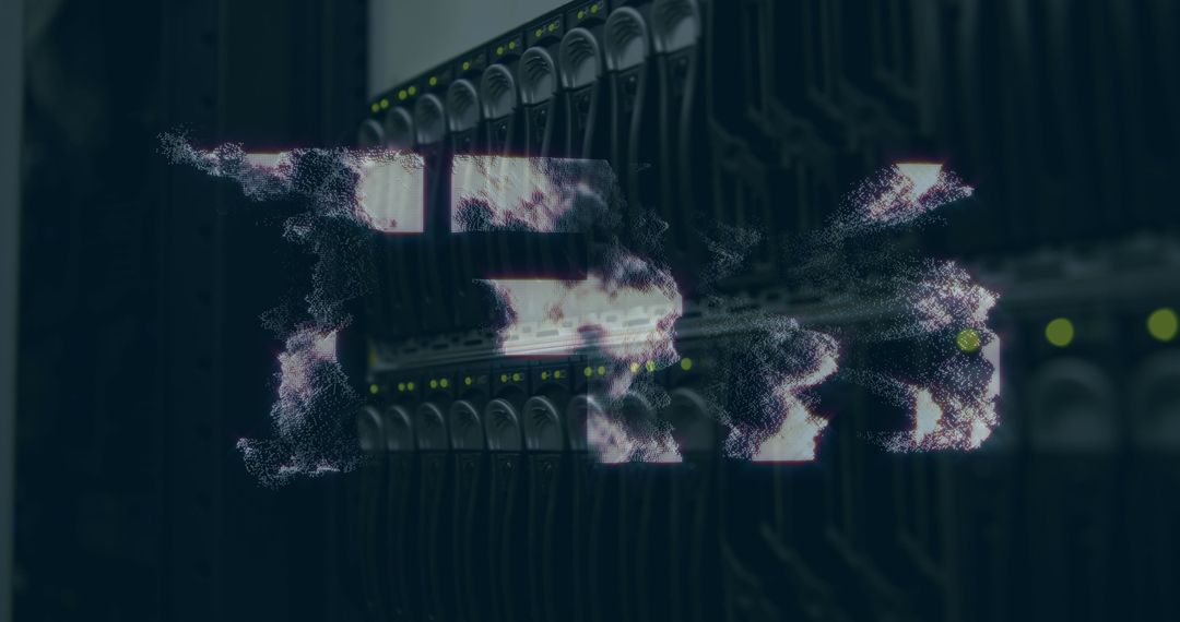 NFT Text Overlay on Server Room Background