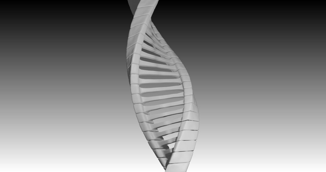 Abstract 3D Spinning DNA Strand in Grey Tones