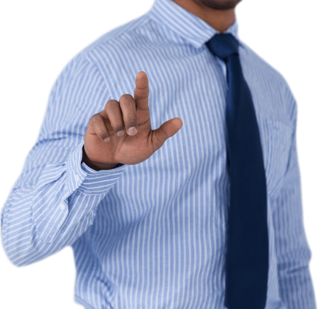 Transparent Businessman Gesturing Technology Future