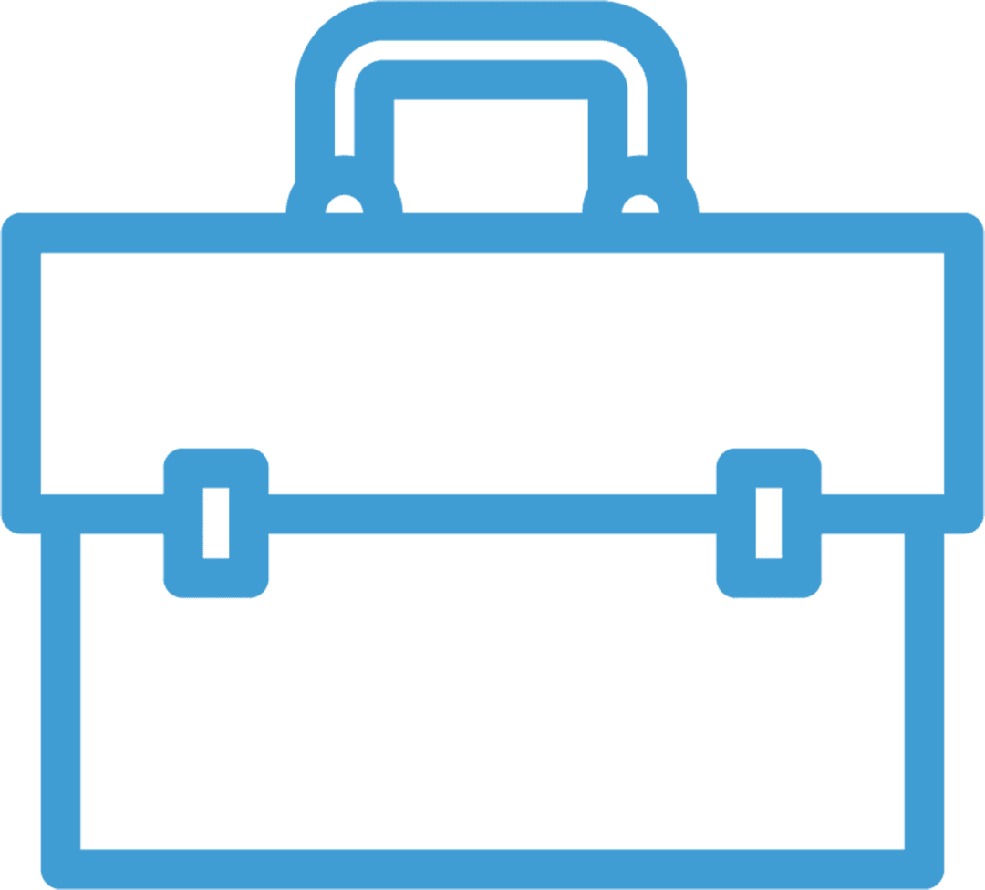Blue Outlined School Bag Icon on Transparent Background