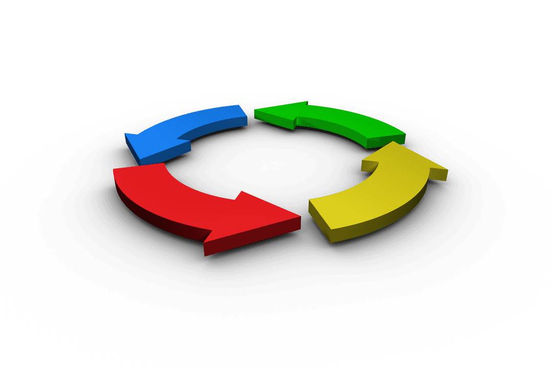 Circular Arrow Cycle Transparent Infographic Icon