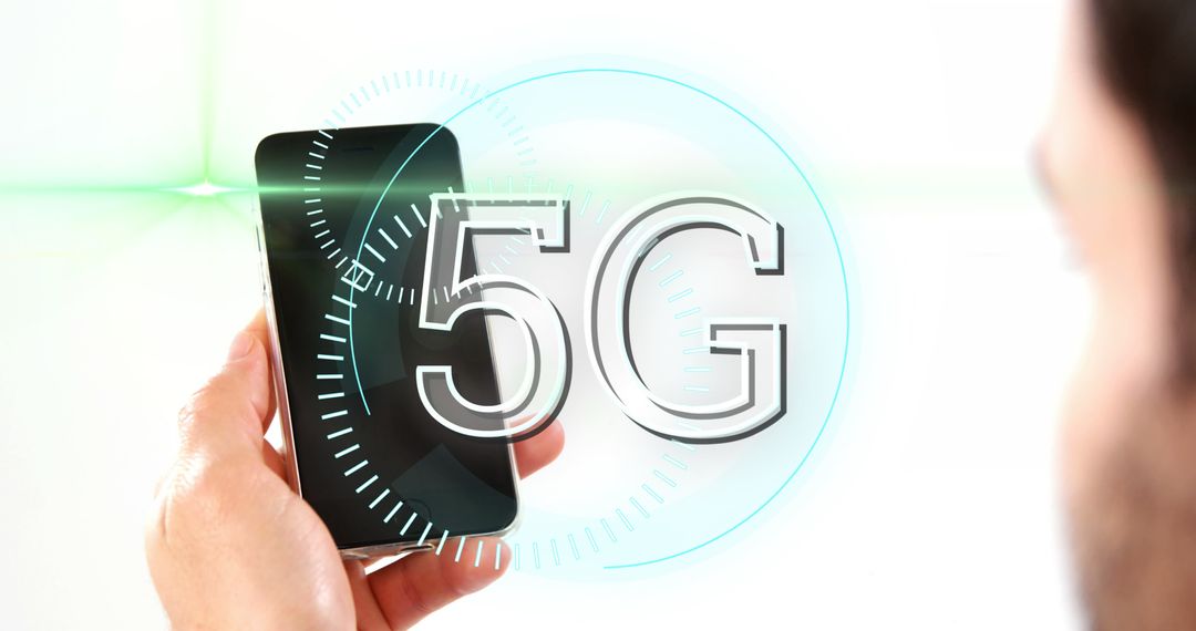Futuristic 5G Network Connectivity Concept With Smartphone
