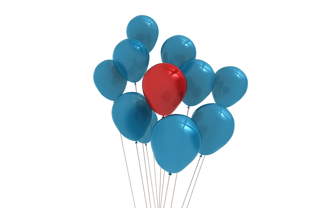 Digital Vector Illustration of Blue and Red Balloons on Transparent Background - Download Free Stock Images Pikwizard.com