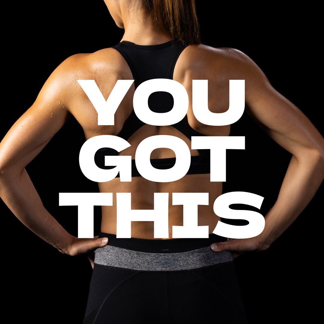 Motivational Fitness Poster Featuring Strong Female Back Muscles - Download Free Stock Templates Pikwizard.com