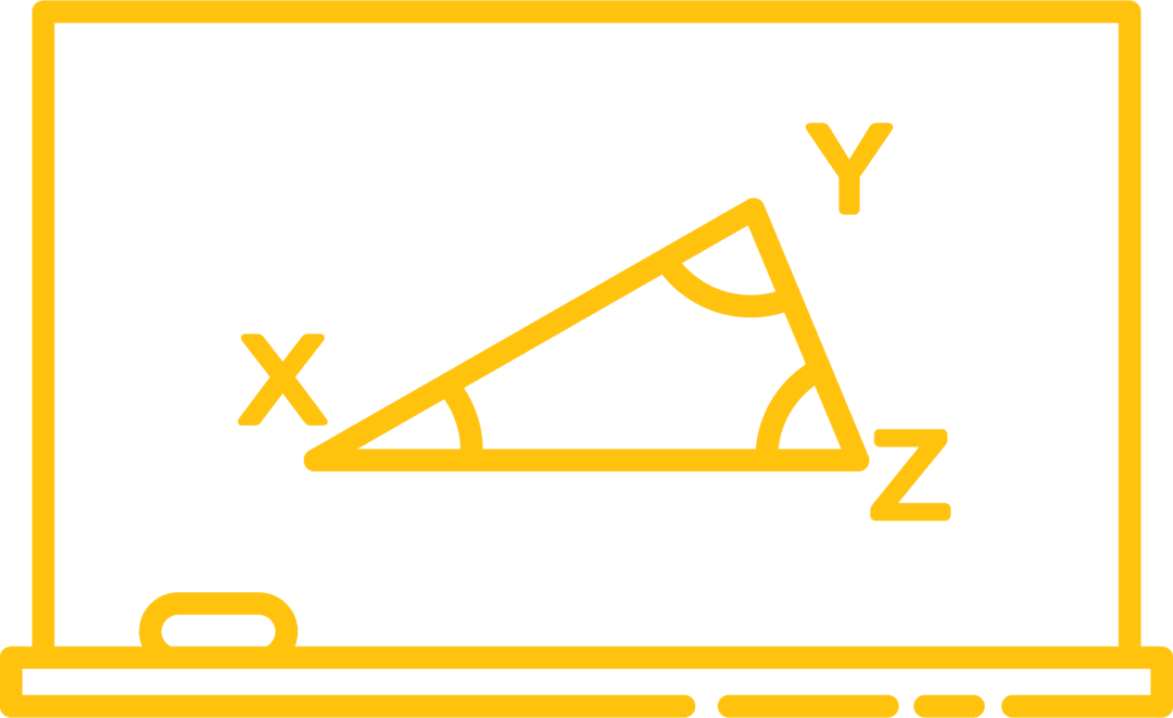 Yellow Board with Geometric Triangle Design on Transparent Background