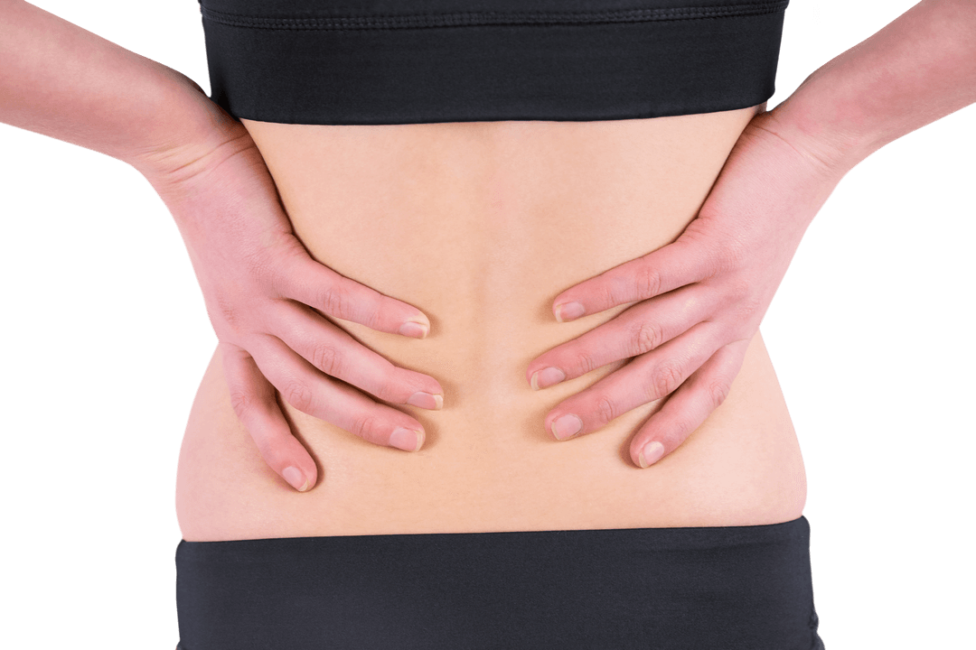 Transparent Image of Woman with Back Pain