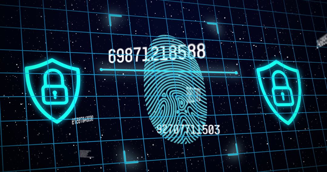 Digital Fingerprint with Data Security Interface Background