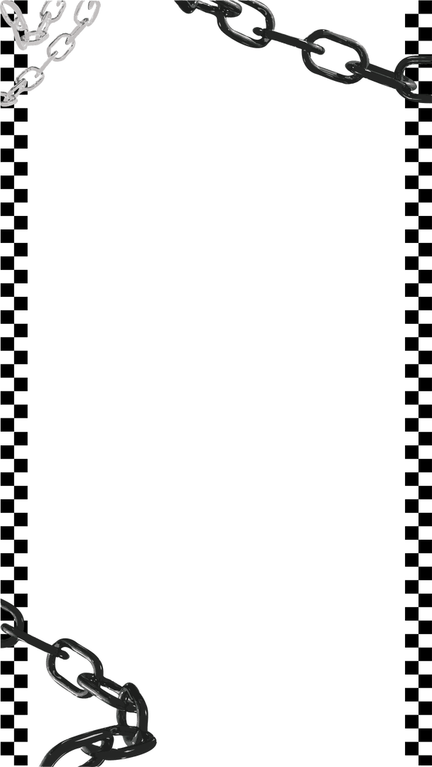 Metal Chain Border Design with Transparent Background