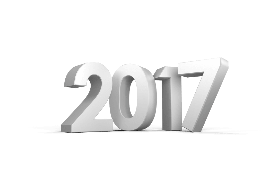 Transparent White 3D 2017 Numbers for Every Occasion