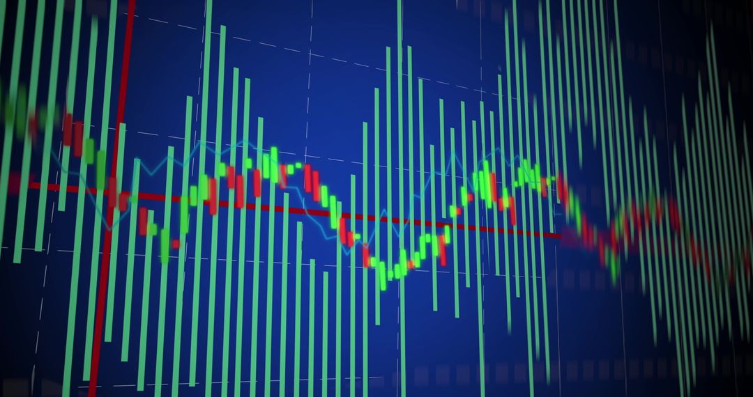 Financial Data Analyzing with Blue Digital Interface Background
