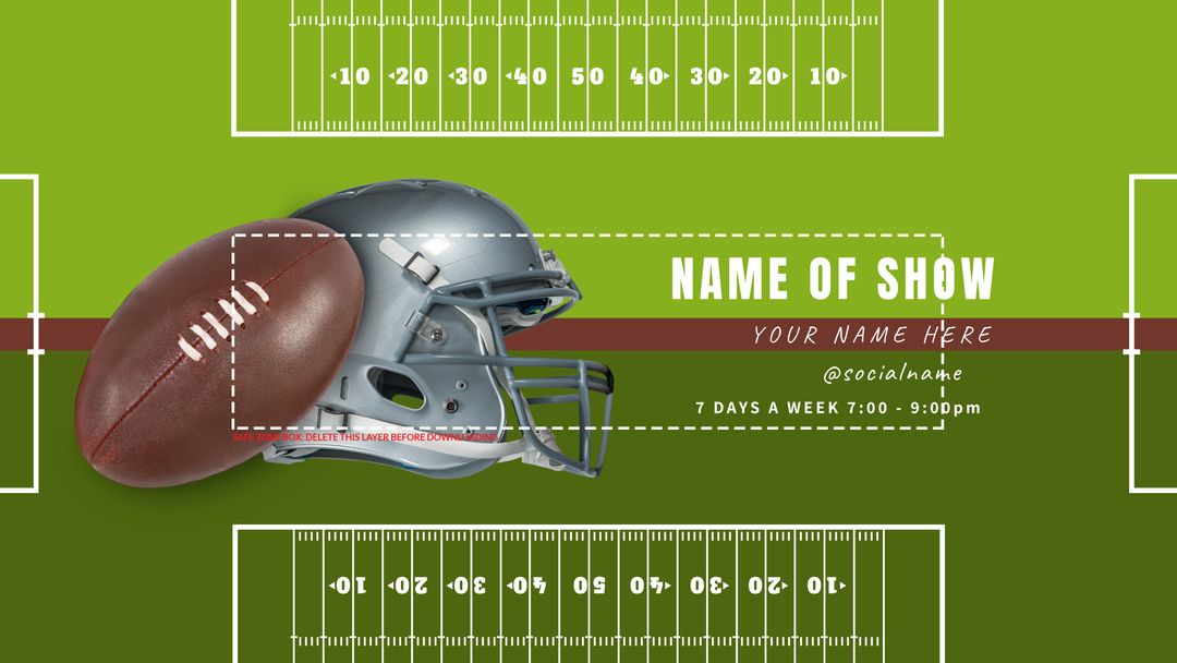 Dynamic Sports Show Flyer with Football and Helmet on Field - Download Free Stock Templates Pikwizard.com